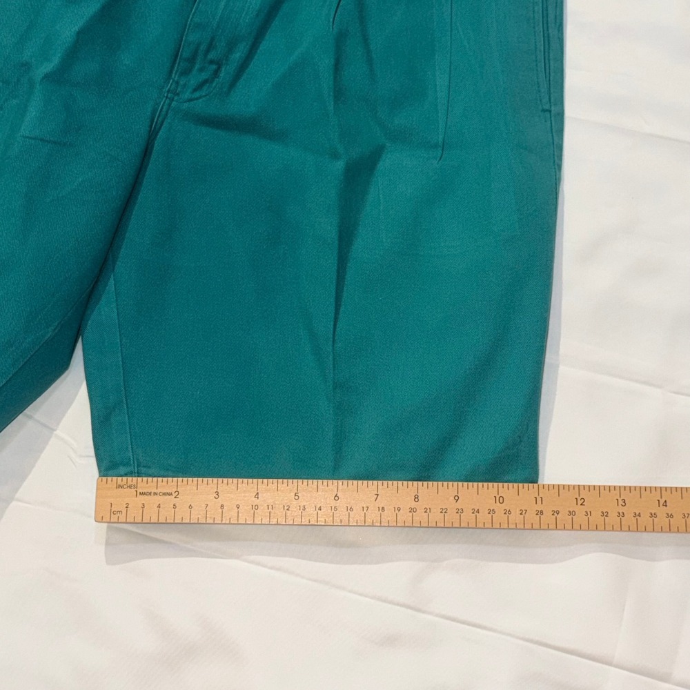 Duck Head Pleated Shorts Mens 33 Teal Green Vintage 100% Cotton Chino Preppy - Picture 5 of 9